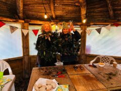 A log fire, greenery a lot of mulled wine and some creativity.